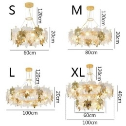 Suspension en forme de feuille d'érable, lustre en verre, décoration d'intérieur européenne