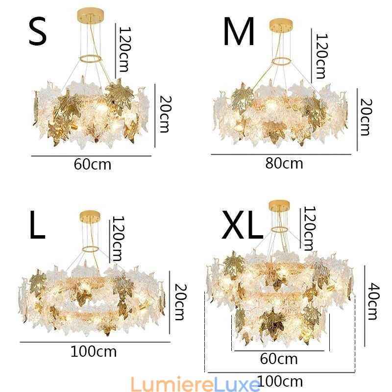 Suspension en forme de feuille d'érable, lustre en verre, décoration d'intérieur européenne