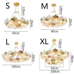 Lustre européen en verre suspendu en forme d'éventail