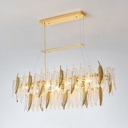 Lustre en verre artistique à plumes ovale