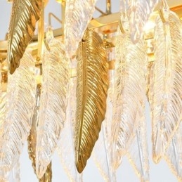 Lustre en verre artistique à plumes ovale