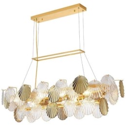 Lustre en verre de luxe, lampe tendance en forme de coquillage, lampe suspendue en verre