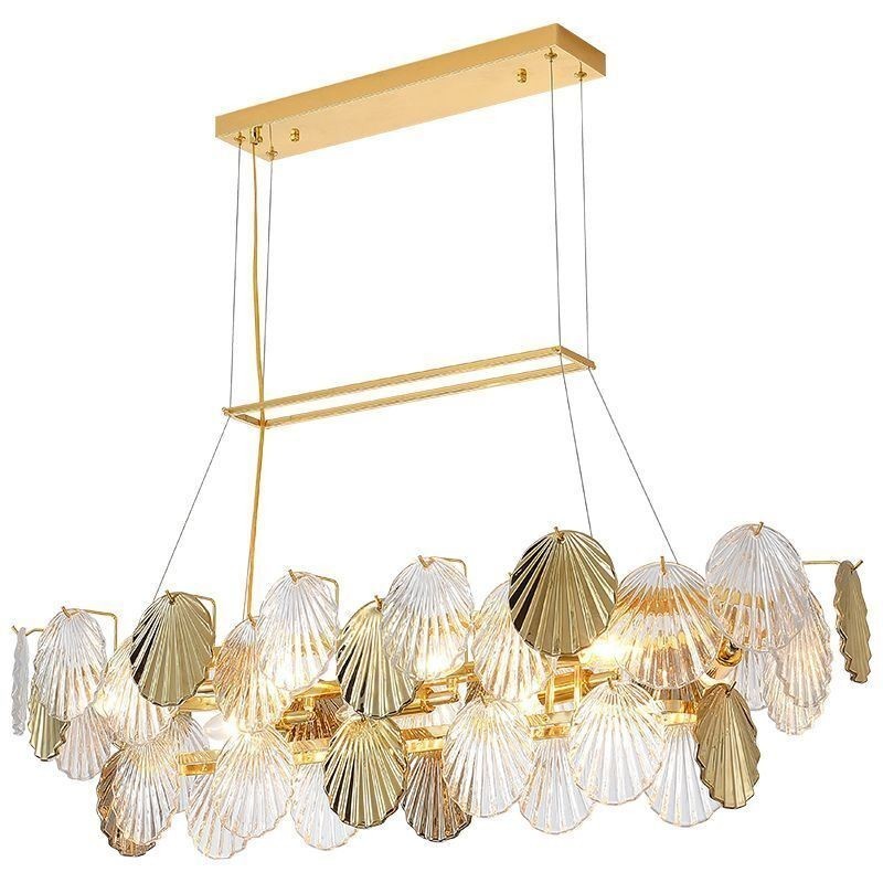 Lustre en verre de luxe, lampe tendance en forme de coquillage, lampe suspendue en verre