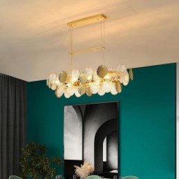Lustre en verre de luxe, lampe tendance en forme de coquillage, lampe suspendue en verre