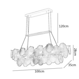 Lustre en verre de luxe, lampe tendance en forme de coquillage, lampe suspendue en verre