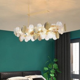 Lustre en verre de luxe, lampe tendance en forme de coquillage, lampe suspendue en verre