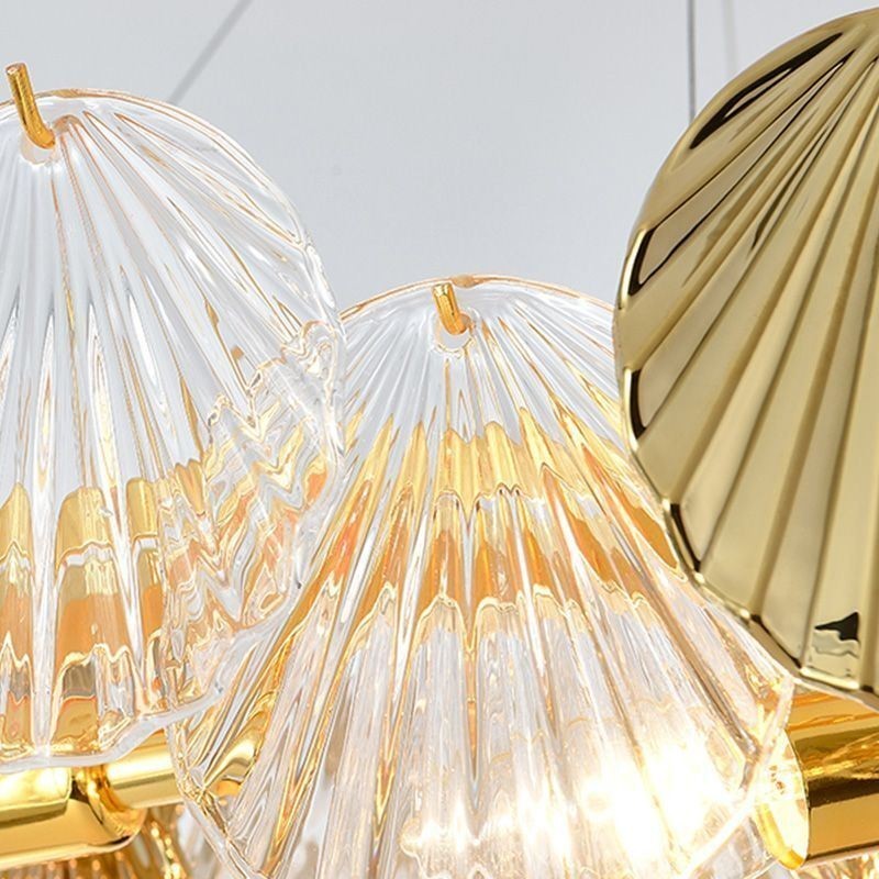 Lustre en verre de luxe, lampe tendance en forme de coquillage, lampe suspendue en verre