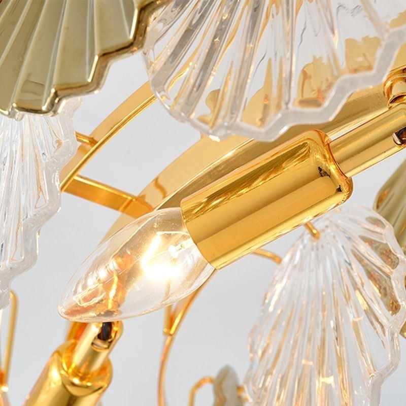 Lustre en verre de luxe, lampe tendance en forme de coquillage, lampe suspendue en verre