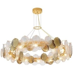 Lustre moderne en verre coquillage pour salle à manger