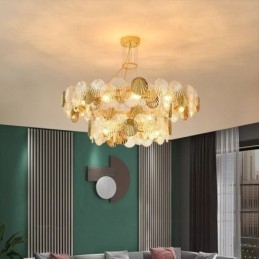 Lustre moderne en verre coquillage pour salle à manger