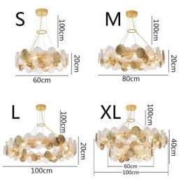Lustre moderne en verre coquillage pour salle à manger