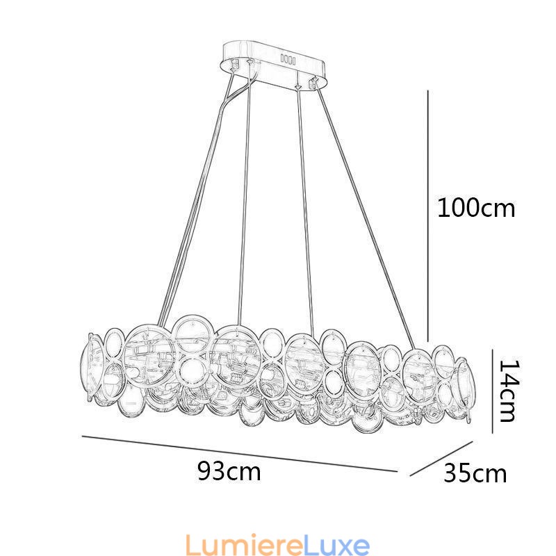 Lustre en verre européen, suspension créative de luxe