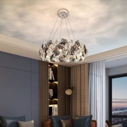 Lustre en verre léger de luxe, lampe suspendue minimaliste moderne pour salon