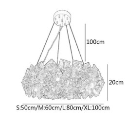 Lustre en verre léger de luxe, lampe suspendue minimaliste moderne pour salon