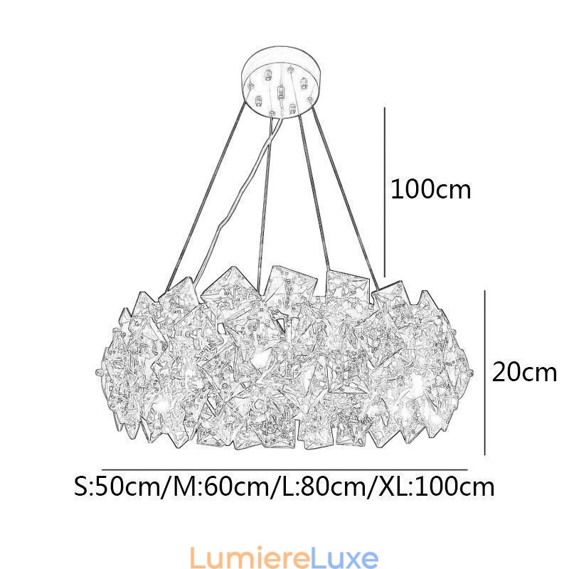 Lustre en verre léger de luxe, lampe suspendue minimaliste moderne pour salon