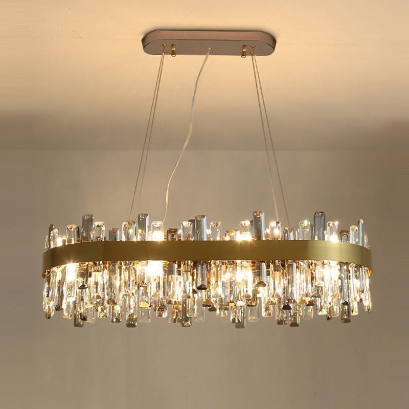 Lustre de luxe léger post-moderne en verre