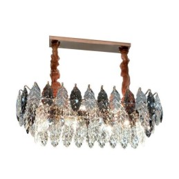 Lustre européen en fer et verre à feuilles créatives