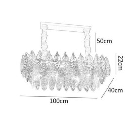 Lustre européen en fer et verre à feuilles créatives