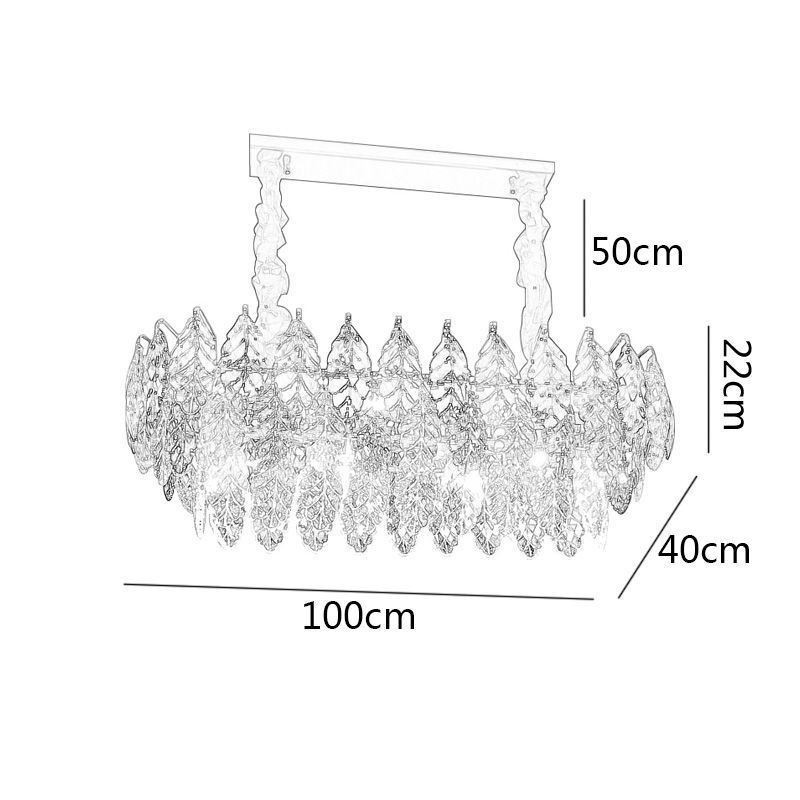 Lustre européen en fer et verre à feuilles créatives