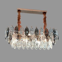 Lustre européen en fer et verre à feuilles créatives