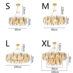 Lustre en verre artistique, plafonnier rond en plumes