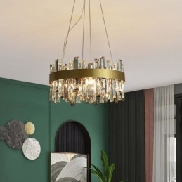 Lustre en verre de luxe de style européen, luminaire suspendu pour salon