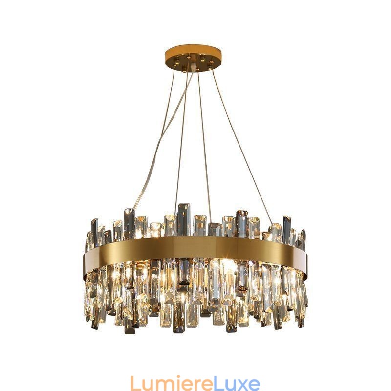 Lustre en verre de luxe de style européen, luminaire suspendu pour salon