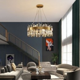 Lustre en verre de luxe de style européen, luminaire suspendu pour salon