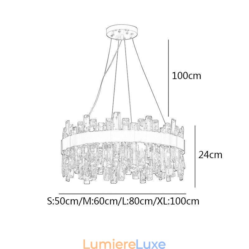 Lustre en verre de luxe de style européen, luminaire suspendu pour salon