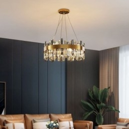Lustre en verre de luxe de style européen, luminaire suspendu pour salon