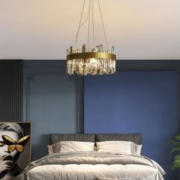 Lustre en verre de luxe de style européen, luminaire suspendu pour salon