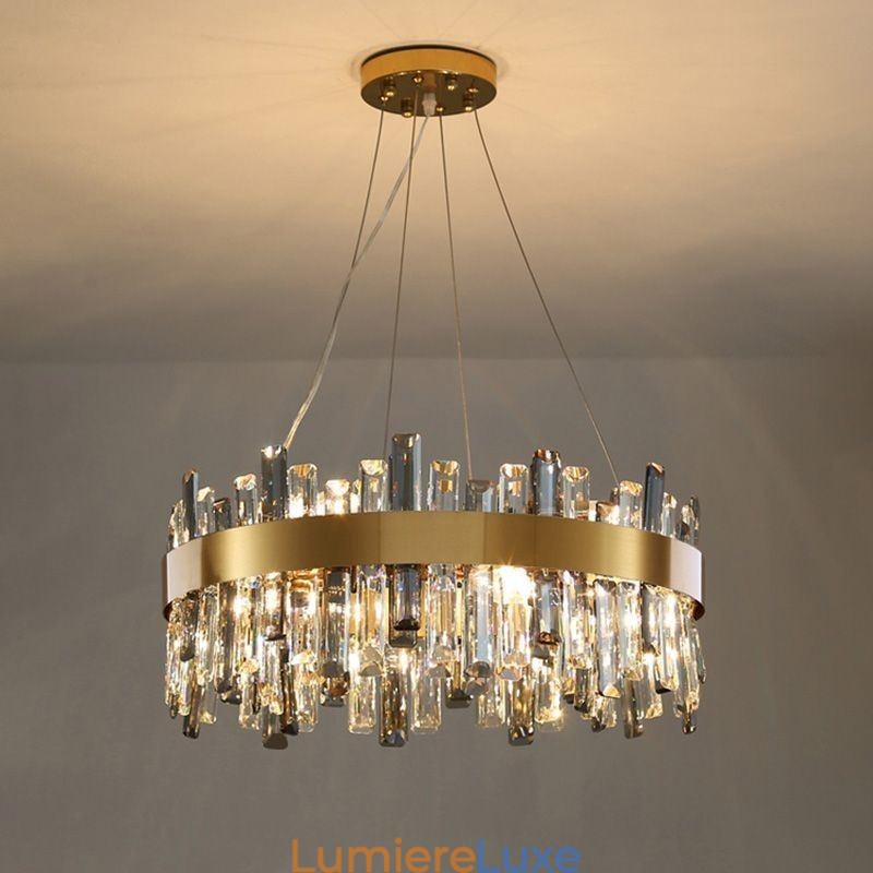 Lustre en verre de luxe de style européen, luminaire suspendu pour salon