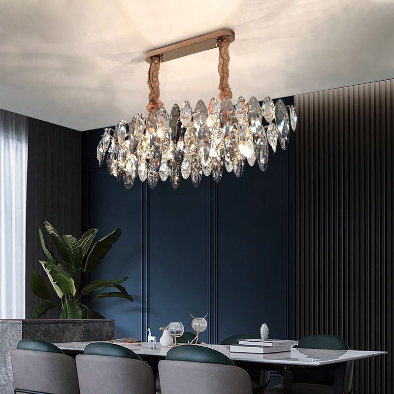 Lustre en verre de luxe léger, luminaire décoratif d'intérieur