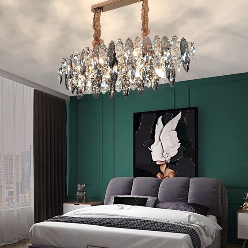 Lustre en verre de luxe léger, luminaire décoratif d'intérieur