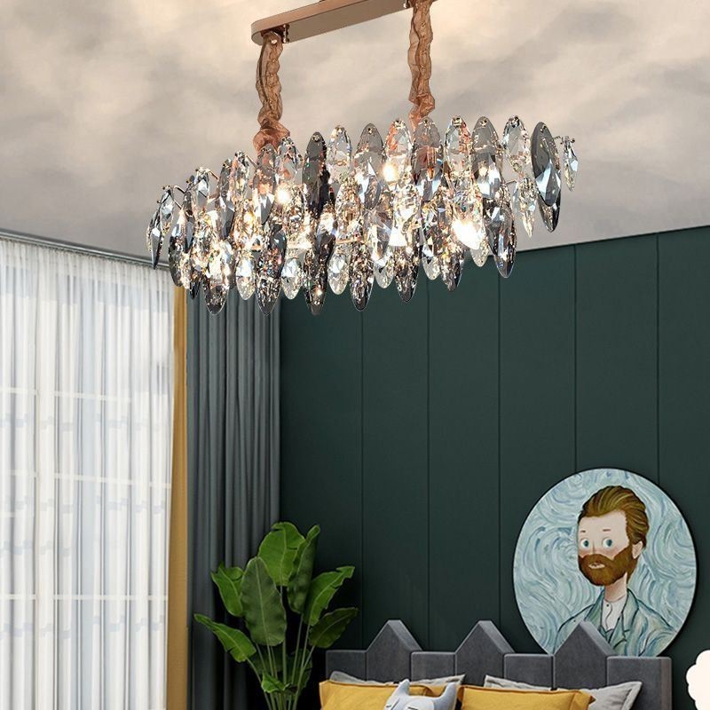 Lustre en verre de luxe léger, luminaire décoratif d'intérieur