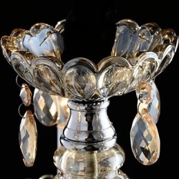 Lustre en verre à 3 lumières de style palais avec ampoule à bougie
