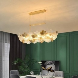 Lustre européen en verre en forme d'éventail