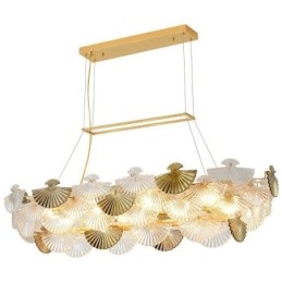 Lustre européen en verre en forme d'éventail