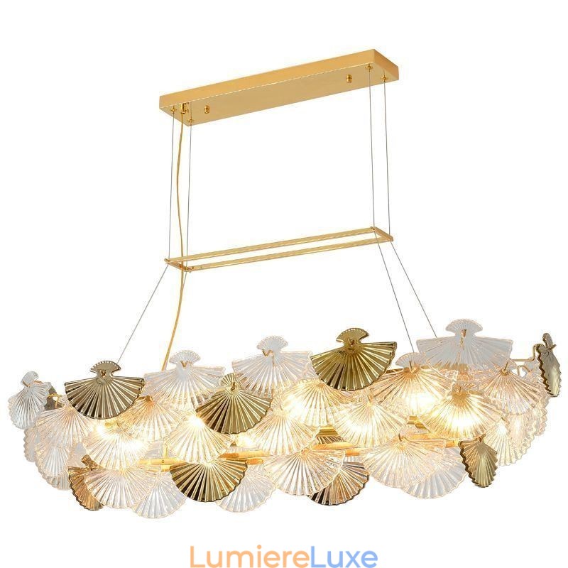Lustre européen en verre en forme d'éventail