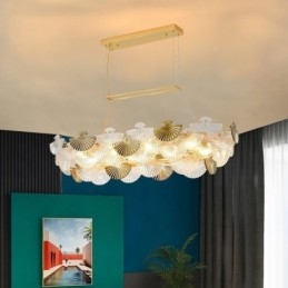 Lustre européen en verre en forme d'éventail