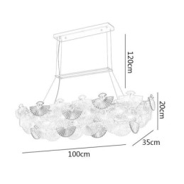 Lustre européen en verre en forme d'éventail