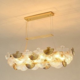 Lustre européen en verre en forme d'éventail