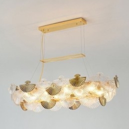 Lustre européen en verre en forme d'éventail