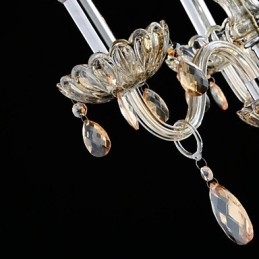 Lustre en verre à 3 lumières de style palais avec ampoule à bougie