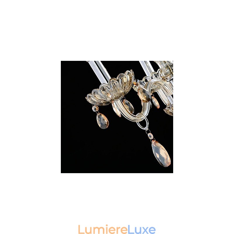 Lustre en verre à 3 lumières de style palais avec ampoule à bougie
