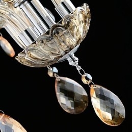 Lustre en verre à 3 lumières de style palais avec ampoule à bougie