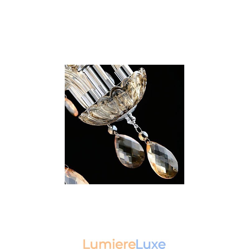 Lustre en verre à 3 lumières de style palais avec ampoule à bougie