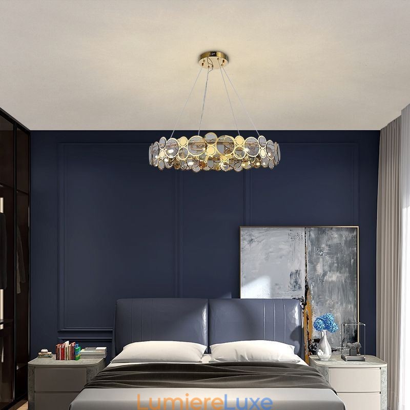 Lustre en verre européen, lumière créative, suspension de luxe