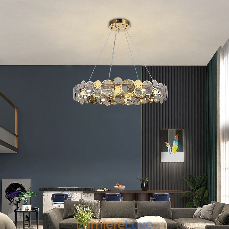 Lustre en verre européen, lumière créative, suspension de luxe