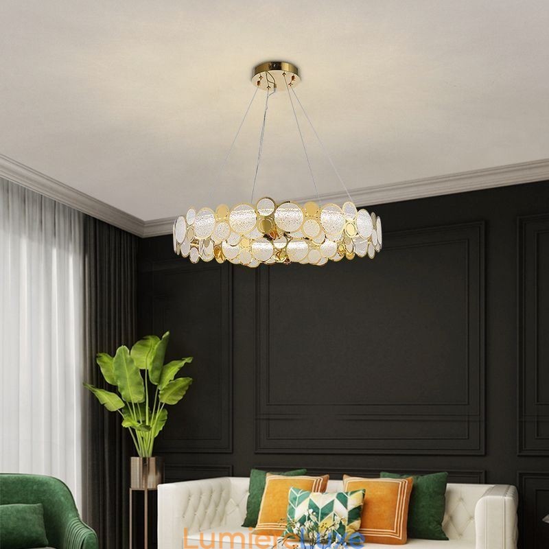 Lustre en verre européen, lumière créative, suspension de luxe